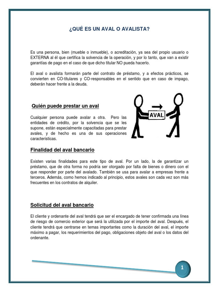 El aval en préstamos significado función y responsabilidad Vivir