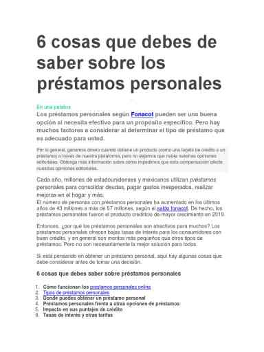 Gu A Completa Sobre Pr Stamos Personales Definici N Funcionamiento Y